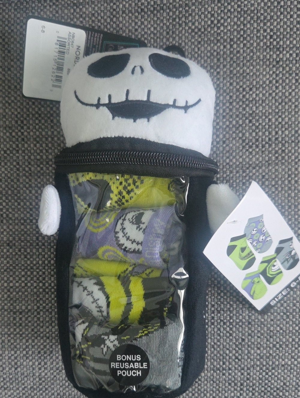 Disney Kids Plush Character Sock Pouch NWT